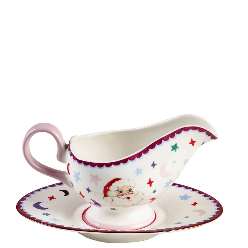 Eleanor Bowmer Festive Santa Gravy Boat & Saucer